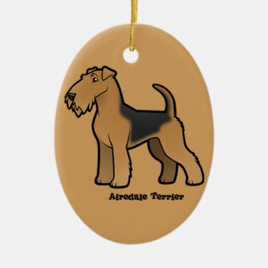 airedale doodsbanker keramisch ornament (Voorkant)