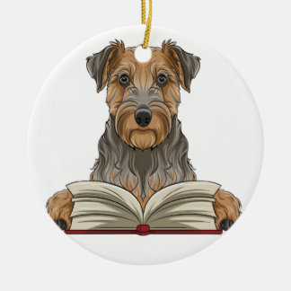 airedale doodsbanker keramisch ornament