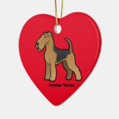 airedale doodsbanker keramisch ornament (Links)