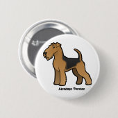 airedale doodsbanker ronde button 5,7 cm (Voorkant /achterkant)