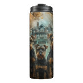 Airedale Halloween Nacht Doggy Delight Thermosbeker (Voorkant)