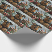 Airedale Hond Kerstfeest Cadeaupapier (Hoek)
