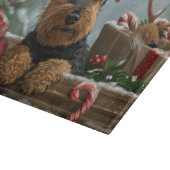 Airedale-hond Kerstfeestviering Snijplank (Hoek)