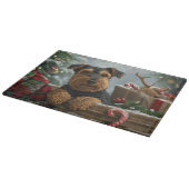 Airedale-hond Kerstfeestviering Snijplank (Hoek)