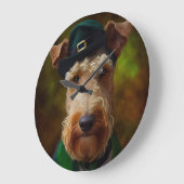 airedale hond op St. Patrick's Day Grote Klok (Hoek)