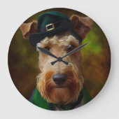 airedale hond op St. Patrick's Day Grote Klok (Voorkant)