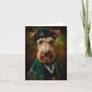 airedale hond op St. Patrick's Day Kaart