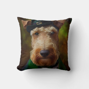 airedale hond op St. Patrick's Day Kussen