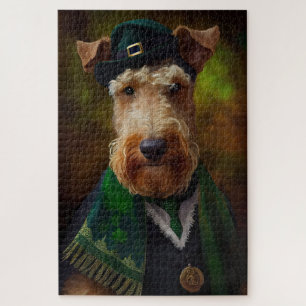 airedale hond op St. Patrick's Day Legpuzzel