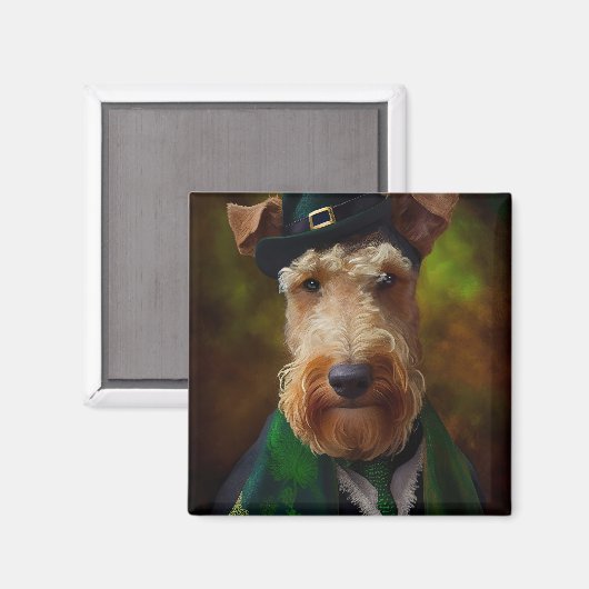 airedale hond op St. Patrick's Day Magneet (Voorkant / Achterkant)