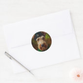 airedale hond op St. Patrick's Day Ronde Sticker (Envelop)