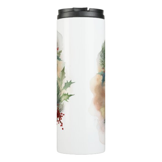 Airedale Kerstkrans Feestelijke Pup Thermosbeker (Achterkant)