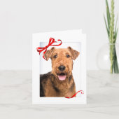 Airedale Kerstmis Feestdagen Kaart (Voorkant)