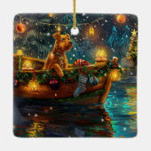 Airedale kerstvakantie keramisch ornament (Achterkant)