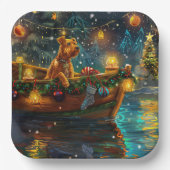 Airedale kerstvakantie papieren bordje (Voorkant)