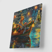 Airedale kerstvakantie vierkante klok (Hoek)