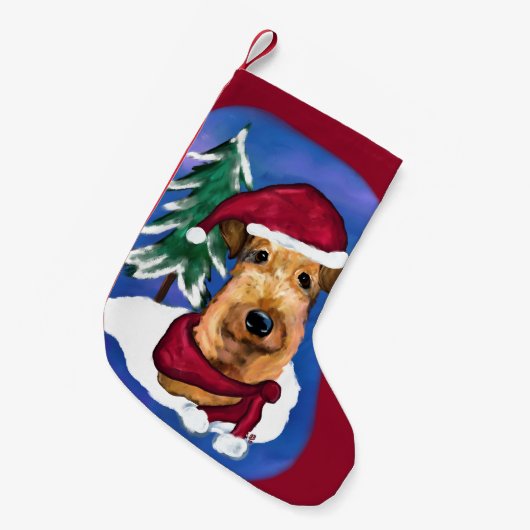 Airedale Kleine Kerstsok (Voorkant (Hangend))