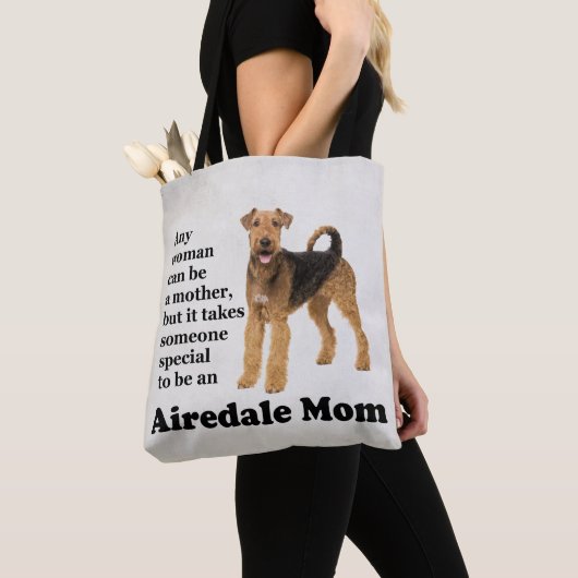 Airedale Mam Canvas tas (Dichtbij)