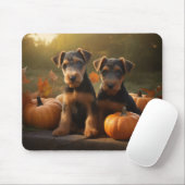 Airedale Puppy Herfst Delight Pompoen Muismat (Met muis)