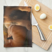 Airedale Puppy Herfst Delight Pompoen Theedoek (Quarter Fold)