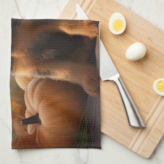 Airedale Puppy Herfst Delight Pompoen Theedoek (Quarter Fold)