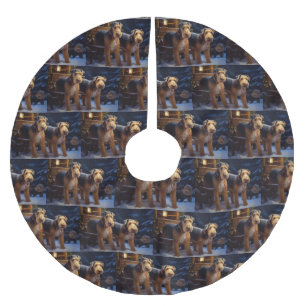 Airedale Snowy Sleigh Ride Kerst Decor Kerstboom Rok