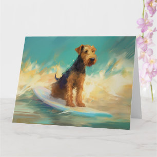 Airedale strand surfen schilderij kaart