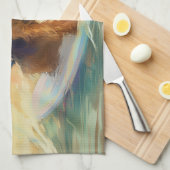 Airedale strand surfen schilderij theedoek (Quarter Fold)