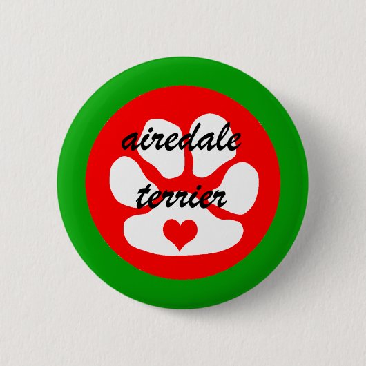 airedale terier ronde button 5,7 cm (Voorkant)