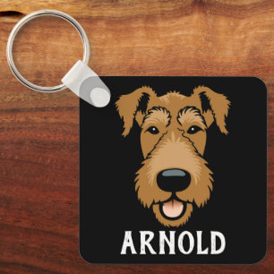 Airedale Terrier aangepaste hondennaam gepersonali Sleutelhanger