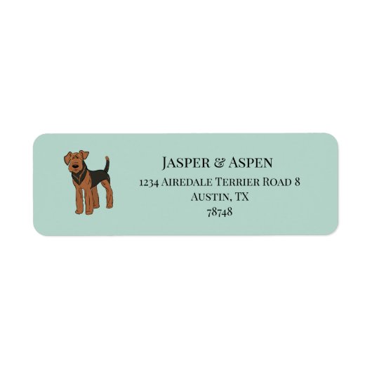 Airedale Terrier-adres Etiket (Voorkant)