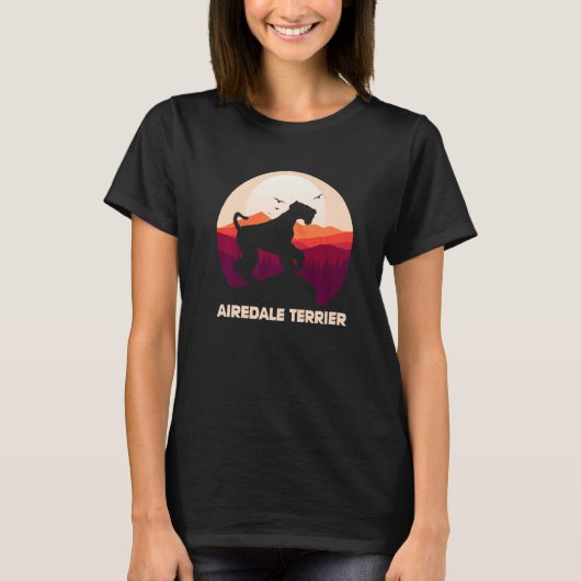 Airedale Terrier and Moon Halloween T-shirt (Voorkant)