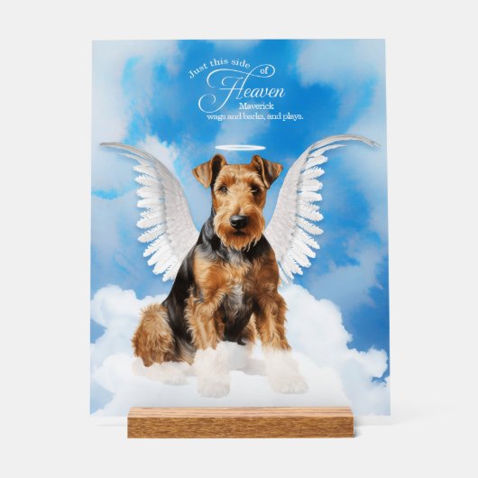 Airedale Terrier Angel Chien avec le nom Pet Memor (Recto)