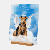 Airedale Terrier Angel Chien avec le nom Pet Memor (Angle)