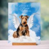 Airedale Terrier Angel Chien avec le nom Pet Memor (Neutre)