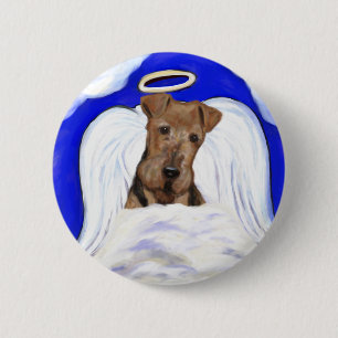 Airedale Terrier Angel Ronde Button 5,7 Cm