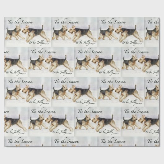 Airedale Terrier Art Cadeaupapier (Vlak)