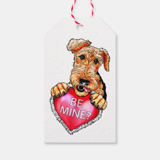 Airedale Terrier Be Mine Cadeaulabel (Achterkant)