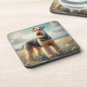 Airedale Terrier Bier Onderzetter (Linkerzijde)