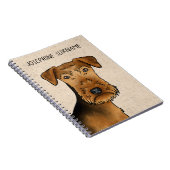 Airedale Terrier Bingley Terrier Hond Hoofd en Tek Notitieboek (Rechterzijde)