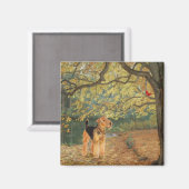 Airedale Terrier Birdwatch Magneet (Voorkant / Achterkant)