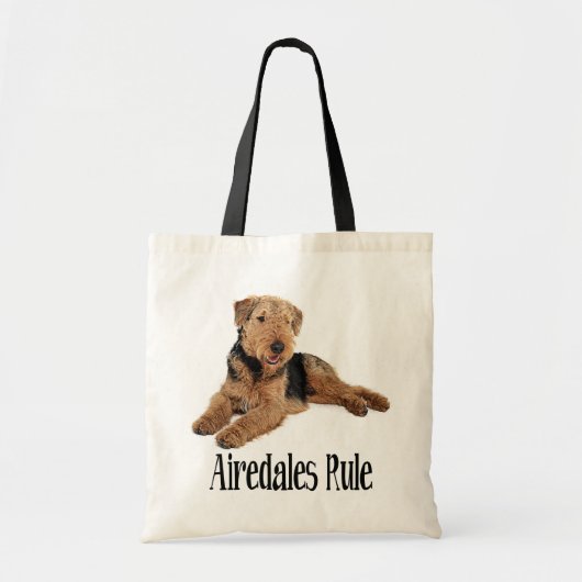 Airedale Terrier Brown and Black Puppy Dog Tote Bag (Voorkant)