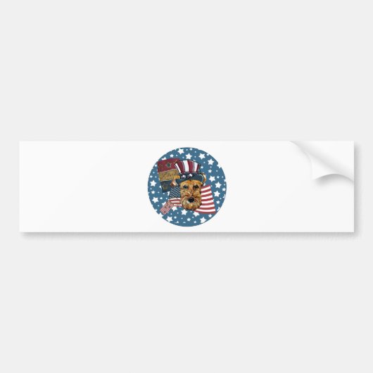 AIREDALE TERRIËR BUMPERSTICKER (Voorkant)
