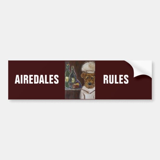 AIREDALE TERRIËR BUMPERSTICKER (Voorkant)