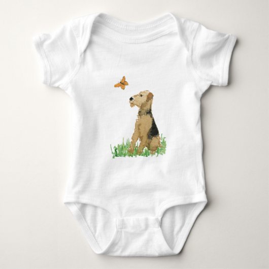 Airedale Terrier & Butterfly Romper (Voorkant)