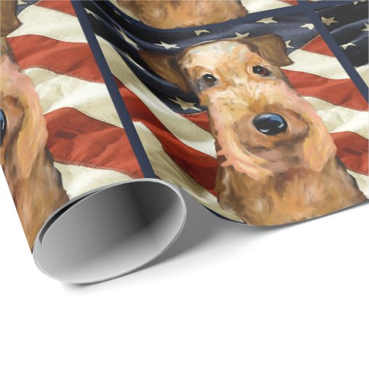 AIREDALE TERRIER CADEAUPAPIER (Rol Hoek)