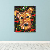 AIREDALE TERRIËR CANVAS AFDRUK (Insitu (Houten vloer))