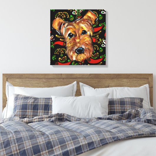 AIREDALE TERRIER CANVAS AFDRUK (Insitu (Slaapkamer))
