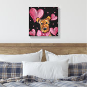 AIREDALE TERRIËR CANVAS AFDRUK (Insitu (Slaapkamer))
