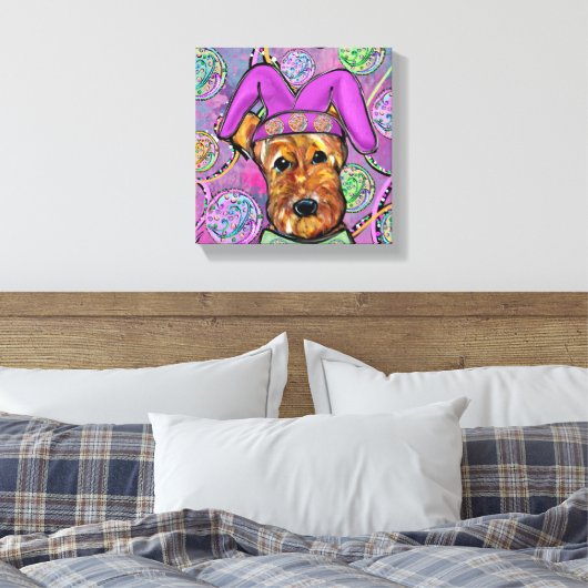 AIREDALE TERRIER CANVAS AFDRUK (Insitu (Slaapkamer))